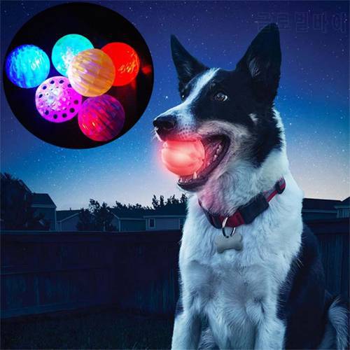 Pet Dog Toys Jumping Flashing Bouncy Ball Toy For Dogs Cats Honeycomb Holes Bite-resistant Color Random 1PC