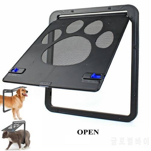 Pet Door New Safe Lockable Magnetic Screen Door For Dogs Cats Window Gate For Pets Freely Fashion Pretty Pattern Easy Install