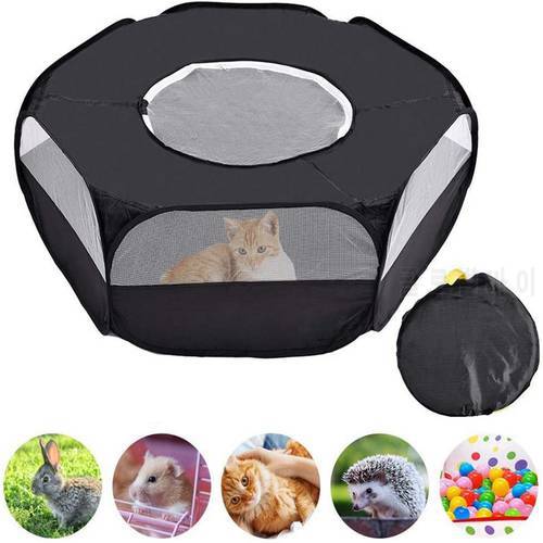 Small Pet Fence Foldable Portable Pet Cage Small Animal Playpen with Cover Waterproof Breathable Indoor Rabbit Puppy Cat Room