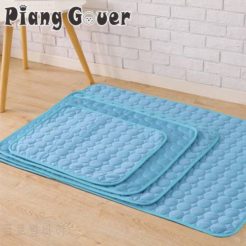 Pet Pad Summer Cooling Mat Dog Beds Mats Blue Pet Pad Brown Moisture-Proof Mattress Cushion Puppy Sleeping