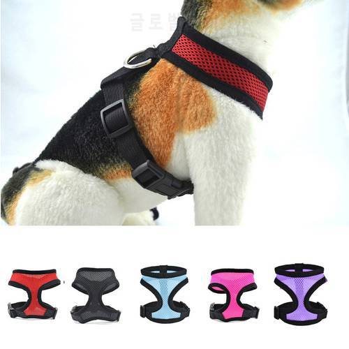 5 Colors Adjustable Pet Dog Puppy Mesh Cloth Harness Pet Accessories Harnesses for Small Medium Dogs Mesh Leash Dog Collar