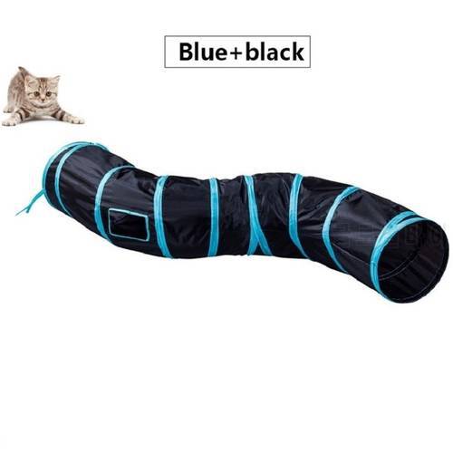 Hot S-shape 3 Colors Foldable Pet Cat Tunnel Hole Indoor Outdoor Pet Cat Training Toy for Cat Rabbit Animal Play Tunnel Tube Toy