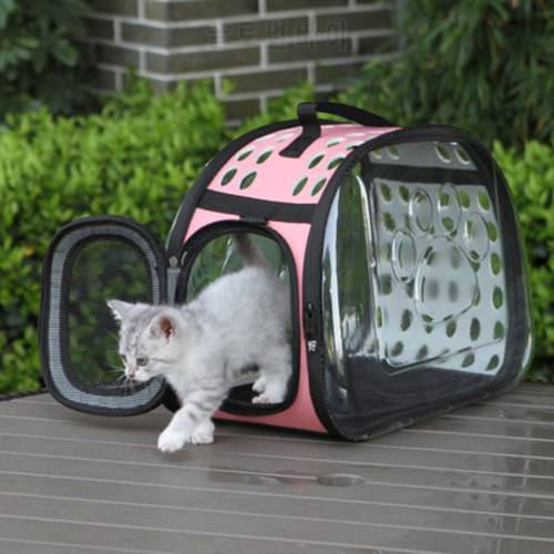 Cat Bag Carrier Transport Small Cat Carriers Lightweight Pet Tote Transparent Breathable Travel Space Capsule Pet Carrying Bags