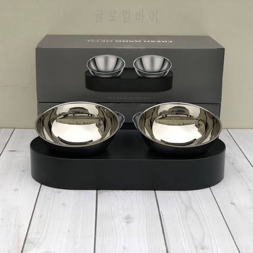 Stainless Steel Pet Dog Cat Double Bowls Adjustable Anti-Slip Food Water Bowl Feeder for Cats Single or Double bowls and feeders