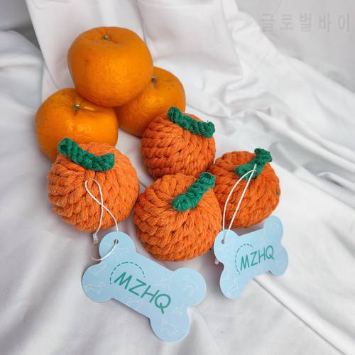 MZHQ 1PC 5.5cm High Quality Dog Toys Orange Shape Rope Toys For Cats Puppies Chew Toy Dog Outdoor Fun Training Toys Pet Supplies