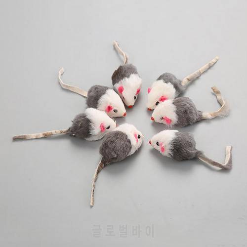 Pet Cats Kitten Cute Mouse Plush Doll Molar Interactive Play Scratch Chew Toy（Random color）