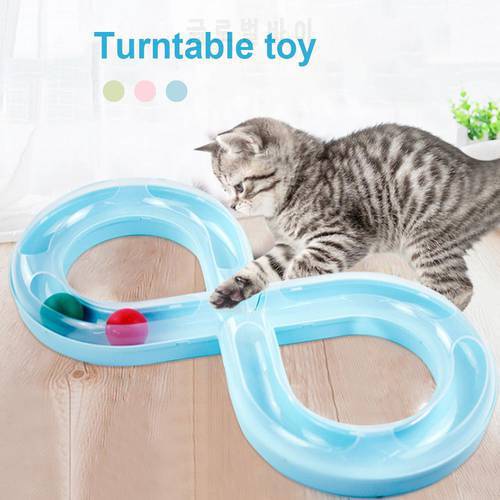 Cat intelligence toy Cat Tray Toys Pet Kitten Turntable Figure 8 Shaped Track Entertainment Supplies tray for cats 피규어 턴테이블