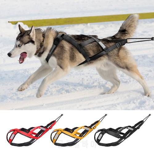 Waterproof Dog Sled Pulling Harness Pet Mushing Harness for Large Dogs Husky Pet Exercise Bikejoring Sledding Skijoring Harness