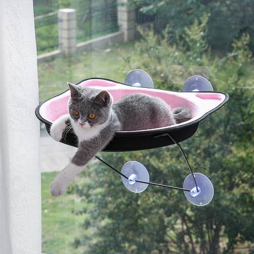 Cat Window Perch Safety Kitty Cat Bed Window Hammock with Durable Heavy Duty Suction Cups 360° Sunbath Seat Holds Up to 33lbs