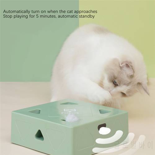 Electric Cat Toy Cat Magic Box Interactive Smart Teasing Cat Stick Toy AI bionic Intelligent Induction USB Charging Toy For Cat