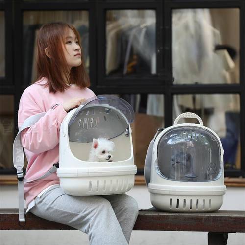 HOOPET Transparent Portable Outdoor Cat Bag Pet Carrying Bag Cat Space Capsule Pet Backpack Puppies Cage Shoulders Cat Supplies