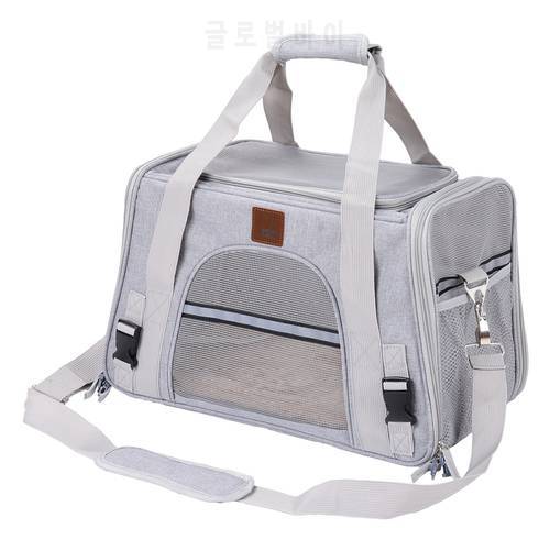 Mesh Window Pet Carrier with Mat Puppy Dog Cat Kitty Kitten Portable Carry Bag Rabbit Animal Tote Cage Crates Kennel 10KG Load L