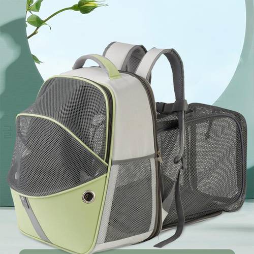 Pet Cat Dog Backpack Scalable Oxford Fabric Portable Carrier Bag Breathable Mesh Travel Collapsible Cat Backpack Pet Supplies