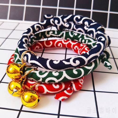 Fashion Cat Collars Japanese Style Shiba Pet Collars Dog Cat Collar With Bell Accessories for Chihuahua Cat Pendant Necklace