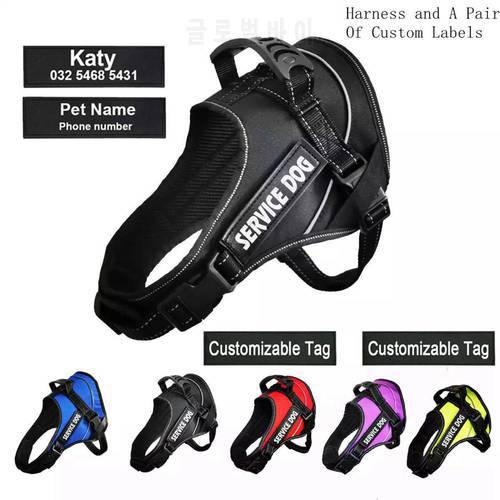 Reflective Dog Harness No Pull Breathable Adjustable Pet Harness For Dog Vest ID Custom Patch Outdoor Walking Dog Accessories
