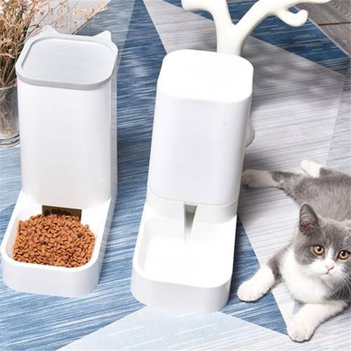Automatic Feeder for Pet Dog Cat Water Dispenser Fountain Plastic Safety 2.1kg/3.8L Dog Cat Feeding Bowl Container Pet Supplies