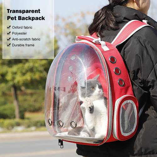 Portable Pet Travel Carrier, Ventilate Transparent Space Capsule Backpack Comfort With Padded Strap Knapsack For Cat Small Dog
