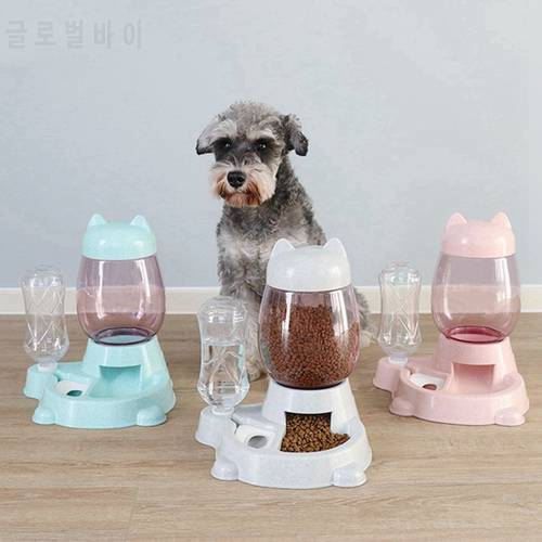 2 IN 1 528ML Cat Water Bottle 2.2L Food Feeder Dispenser Automatic Dog Cats Drinking Bottles Feeding Bowl Dispensers Pet Supplie