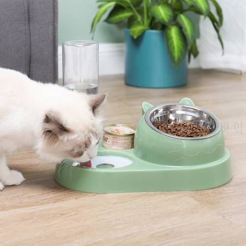 Cat Dog Bowl 15 Degrees Tilt Raised Design Pet Food Bowls 500ML Water Bottle Protect Pet&39s Spine, Drink and Food Bowls for Cat