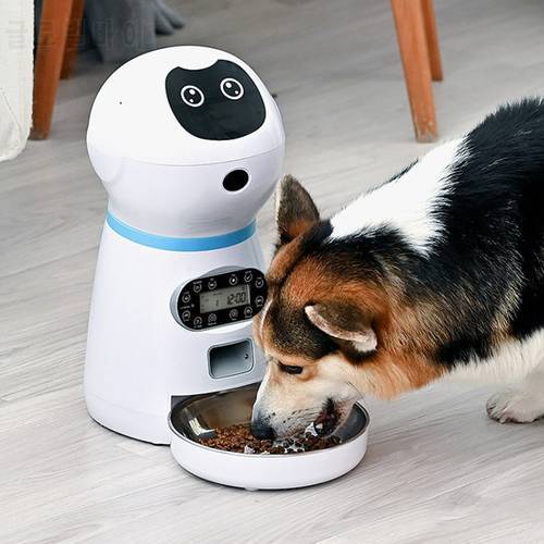Pet Automatic Feeder Robot Type Intelligent Timing And Quantitative Automatic Feeding Machine Cat And Dog Feeding Equipment New