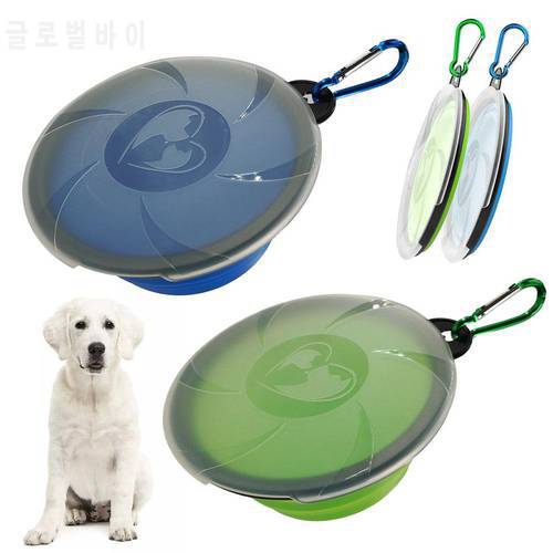Dog Bowls Travel Collapsible Cat Water Bowl Portable Foldaway Dish With Lid & Carabiner BPA-Free Washable Pet Food Container