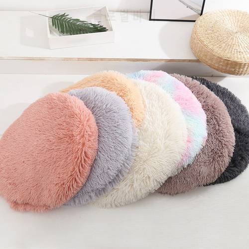 Round pet dog mattress plush soft and fluffy pet mat blanket suitable for small and medium-sized dogs and cats sleeping products