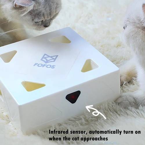 NEW Cat Hunt Toy Electric Cat Toy Sqaure Magic Box Smart Teasing Stick Crazy Game Interactive Cat Feather Toy Cat Catching Mouse