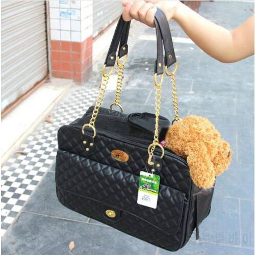 mylb Dogs Bags Pet Carrier Portable Travel Carry Bags Faux Leather Mesh Breathable Cat Dog Bag Handbag Puppy Carrier 40*18*27CM