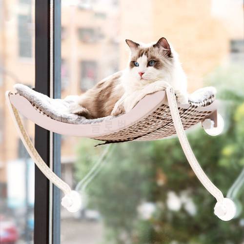 Cat Hammock Pet Balcony Hanging Bed Window Mount Sunny Seat for Pet Climbing Sleeping Lounger Mat Warm Ferret Cage Cat Shelf Bed