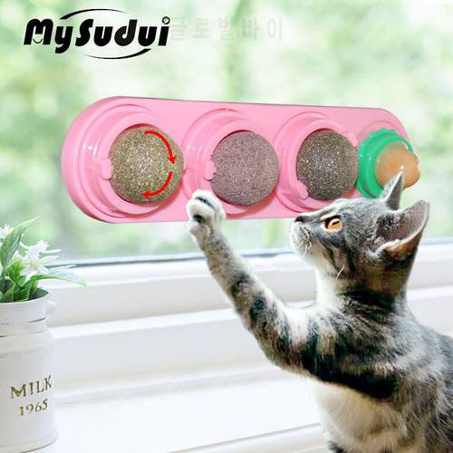4 in 1 Cat Catnip Toy Snacks Candy Licking Energy Ball Molar Tooth Hierba Interactive Toy For Cat Kitten Playing Hierba Gatera