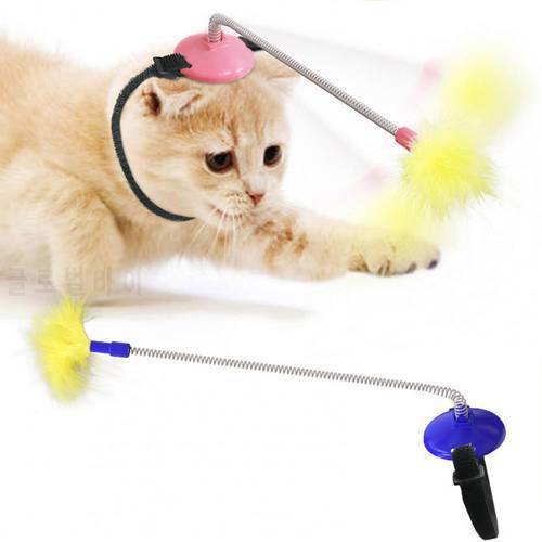 Feather Teaser Stick Head-mounted Relieve Boredom Plastic Interactive Pet Collar Toy Cat Accessories игрушки для кошек