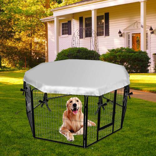 Large Size Pet Playpen Cover Dog Crate Cover for Outdoor and Indoor Double Side Waterproof Windproof Shade Cage Cover CW