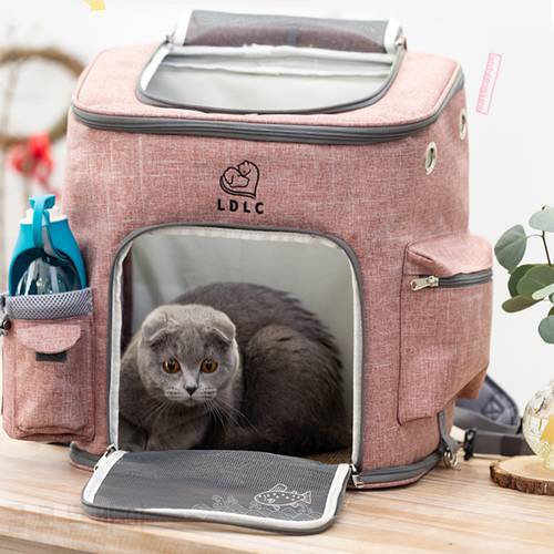 LDLC Outdoor Cat Mesh Carrier Backpack Breathable Pet Bag For Dogs Fashion Portable Carrier Bags Comfort Carrier for Small Dog