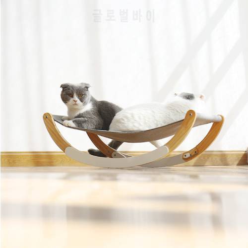 Cat Bed House for Cats Hammock Kitten Rocking Chair Solid Wood Bed Swing Cat Basket Beds and Houses for Cat Pet Supplies Dog