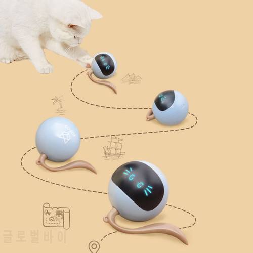 Automatic Pet Cat Smart Rotation Ball Toy Cat Interactive Magic Scratcher Ball Toy Avoid Obstacles Rechargeable Kitten Ball Toy