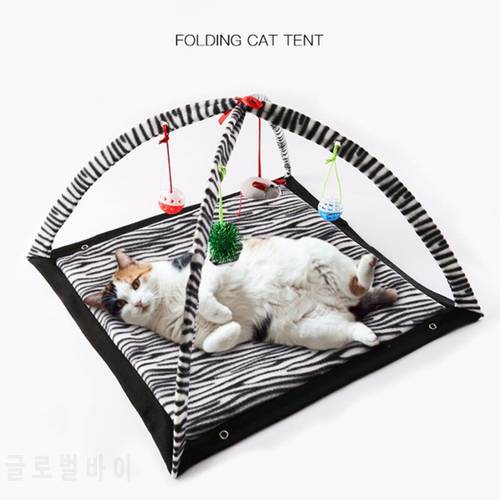 Pet Cat Tent Dog Bed Cat Toy House Portable Foldable Pet Teepee Toys Mobile Activity Pets Play Bed Cat Play Mat Blanket