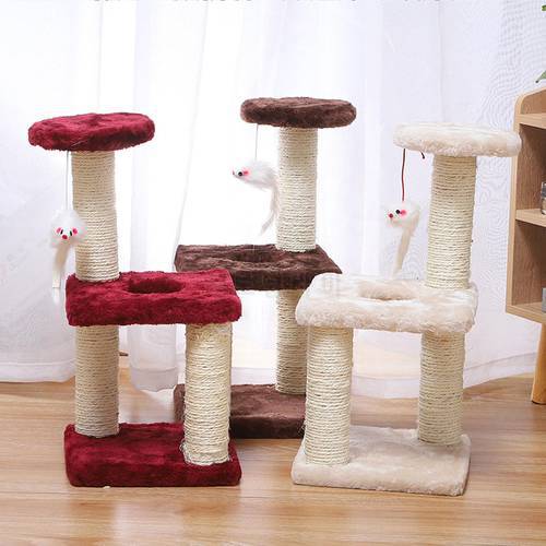Cat Climbing Tree Scratching Post Board Molar Cat Climbing Toy Three Layers Scratching Post Board Play Training Toy Home Living