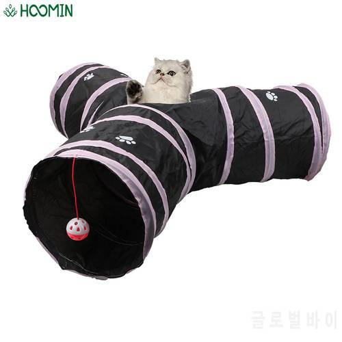 Tunnel Tubes Kitten Toys Play Tubes Balls 3 Holes 2 Colors Collapsible Storage Pet Supplies Funny Pet Cat Tunnel