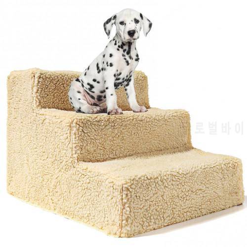 Hot Dog House Dog Stairs Pet 3 Steps Stairs Ramp Sofa Anti-slip Climbing Ladder Removable with Cover Pet Supplies