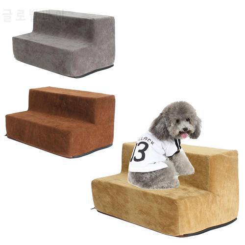 Pet Stairs Cat Dog Stair Steps 2-Story Stairs Deer Velvet Holster Dog Stairs Anti-slip Removable Dogs Bed Stairs Pet Supplies