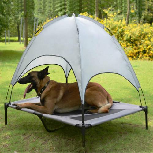 Pet Dog Bed Breathable Portable Dog Cushion With Sun Canopy Double-layer Camp Tent With Sun Canopy For Dogs Cats Outdoor Camping