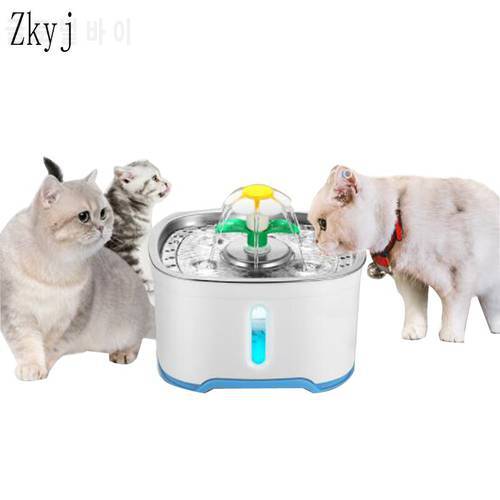 Cat Fountain Stainless Steel 2.5 Liters Pet Fountain Dispenser And 304 Stainless Steel Countertop Suitable For Cats And Dogs