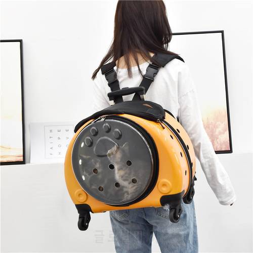 Trolley Cat Backpack Puppy Chihuahua Small Cat and Dog Cage Outdoor Travel Bag Cat Den with Pet Cat Backpack