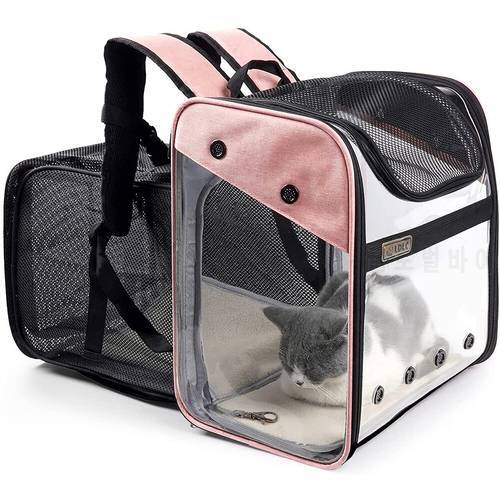 Designer Pet Backpack Cat Carrier Foldable Expandable Carrier Bag for Small Dogs Cats Pet Carrying Outdoor Traveling Backpack