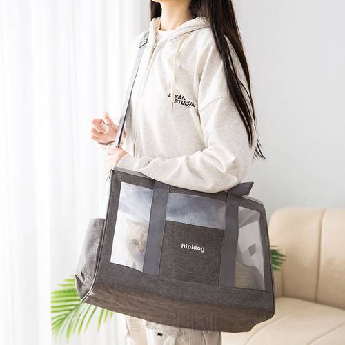 2 In 1Breathable Comfortable Cat Carrier Bag Transporter Bag Portable Outdoor Handbag for Cat Dog Single Shoulder Messenger Bag