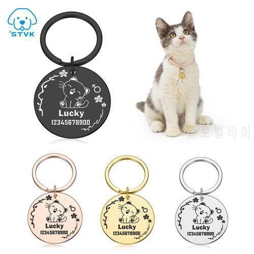 Customized Free Engraved Pet ID Tags Personalized Anti-lost Cats Collar Tag Accessories Decoration Pets Kitten Collars for Cat