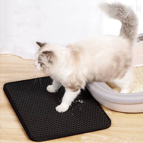 Cat Litter Mat Waterproof EVA Double Layer Cat Litter Trapping Pet Litter Mat Non-slip Clean Pad Products for Cats Accessories