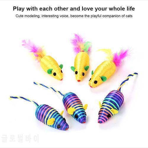New Cat Tosses Toy Anti-depression Rope Winding Chirping Mouse Toy Cute Hollow Tube Winding Mouse Shape Home Pet Supplies