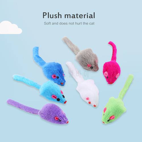 1PC Colorful Mouse Cat Toy Bite Resistant Molar Plush Mice Toy Funny Kitten Playing Fleece False Mouse Pet Training Supplies
