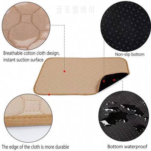 Non-Slip Washable Reusable Waterproof Pet Pad Absorbent Dry Dog Pee Pads New Pet Training Travel Car Changing